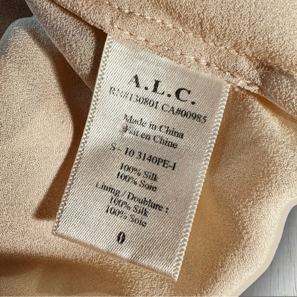 A.L.C. 100% Silk Cream / Pale Blush Ruffled Mini Skirt Size 0 - NO BELT - Picture 11 of 15